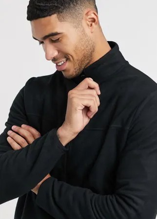 Черная флисовая спортивная куртка ASOS DESIGN-Черный цвет