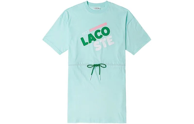 Платье с короткими рукавами женское светло-голубое Lacoste