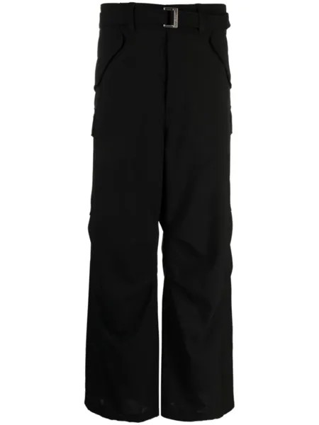 Sacai прямые брюки карго, черный