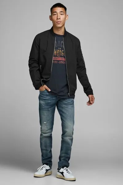 Бомбер с карманами на молнии Jack & Jones, черный