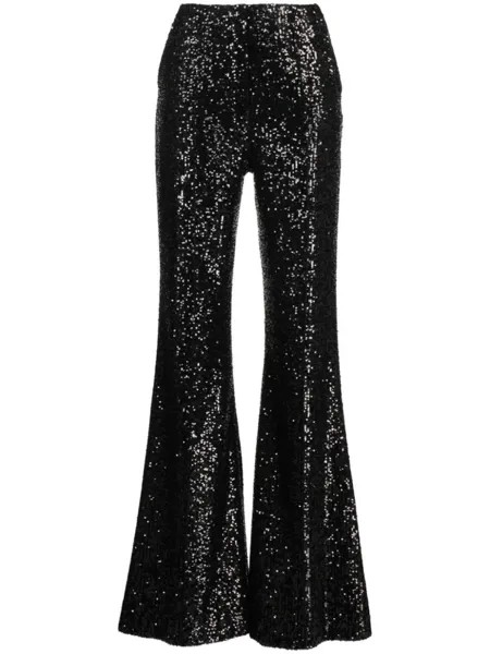 Расклешенные брюки с пайетками Elie Saab, черный