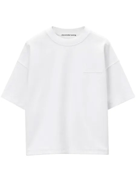 Alexander Wang футболка с тисненым логотипом, белый