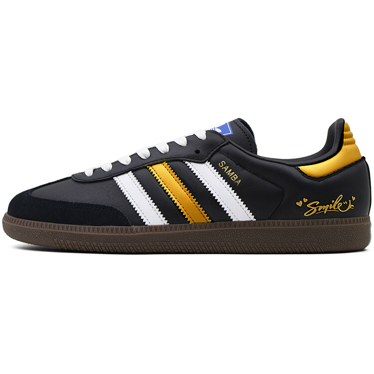 Кроссовки adidas originals SAMBA OG Skateboarding Shoes Unisex Low-top Gold, черный/золотой