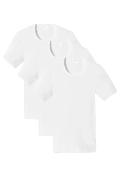 Майка Schiesser/Shirt Kurzarm Cotton Essentials Doppelripp, белый
