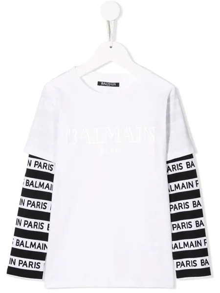 Balmain Kids футболка с логотипом