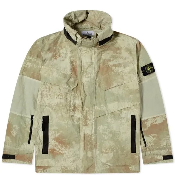 Куртка Stone Island Grid Camo Hooded, бежевый