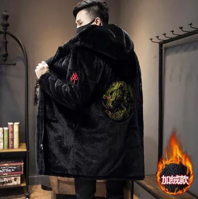 Мужская длинная куртка с бархатным утеплителем, новая теплая шуба для зимы 2022