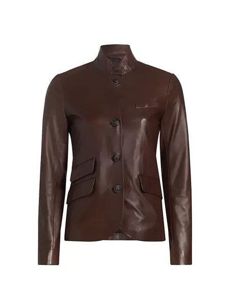 Кожаный пиджак Slade Rag & Bone, цвет dark brown