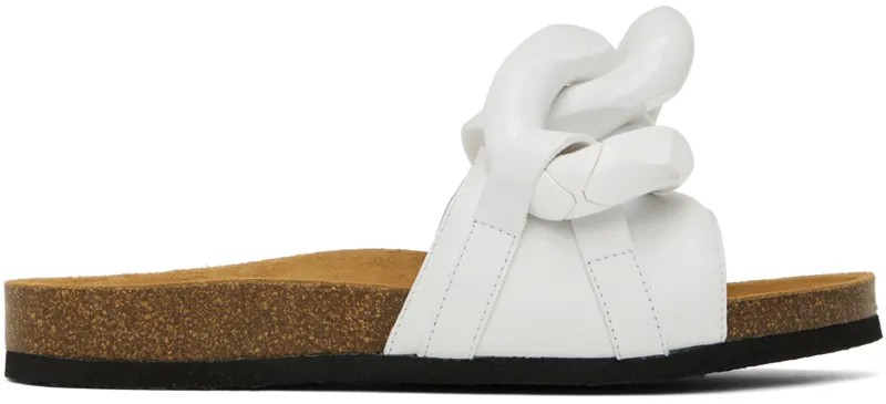 Белые шлепанцы с цепочками JW Anderson