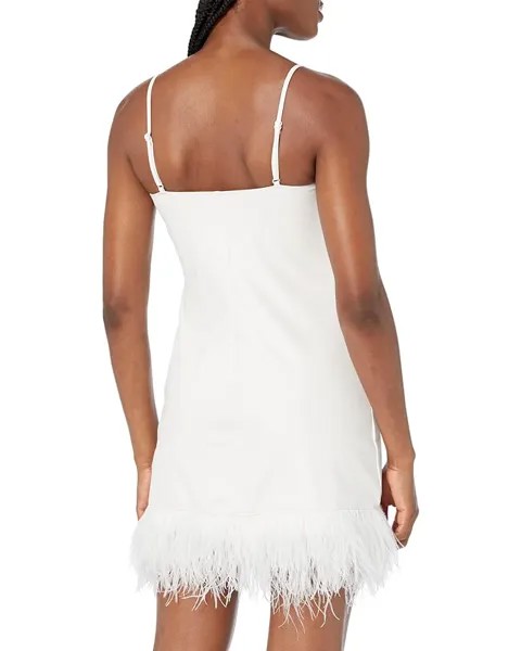 Платье Commando Faux Leather Spaghetti Strap A-Line Dress w/ Feathers FLT308, белый