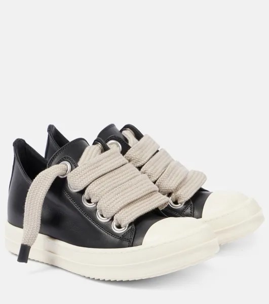 Кожаные кроссовки Jumbo Lace Rick Owens, черный