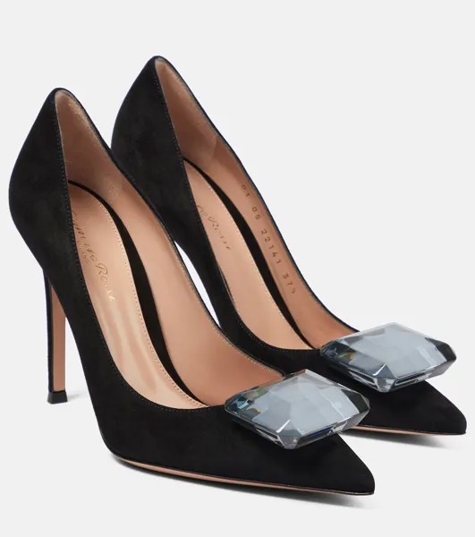 Декорированные замшевые туфли Jaipur Gianvito Rossi, черный