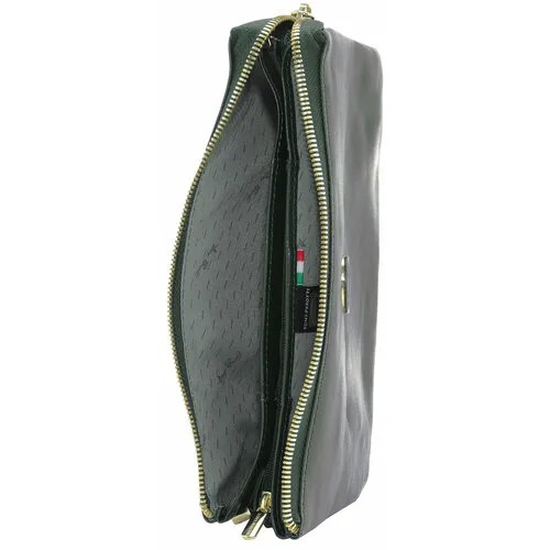 Сумка  поясная Tony Perotti классическая, натуральная кожа, внутренний карман, регулируемый ремень, зеленый