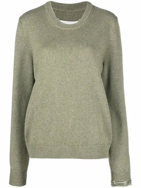 Maison Margiela джемпер с круглым вырезом, зеленый