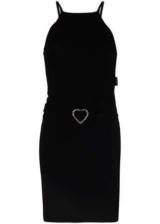 Love Moschino платье мини без рукавов с декоративной пряжкой