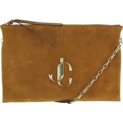 Женская коричневая замшевая сумка через плечо Jimmy Choo Varenne с цепочкой, маленькая BHFO 9426