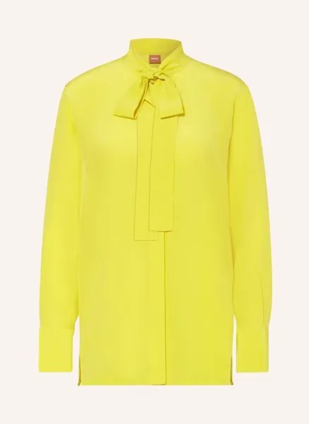 Bitoa шелковая блузка с завязками на воротнике Boss, желтый