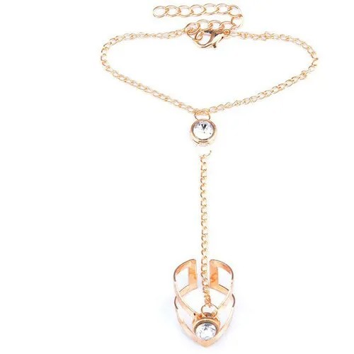 Слейв-браслет WASABI jewell, кристалл, размер 21 см, золотистый
