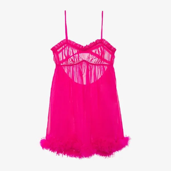 Платье-комбинация Victoria's Secret For Love & Lemons Tropical Chiffon Slip, ярко-розовый