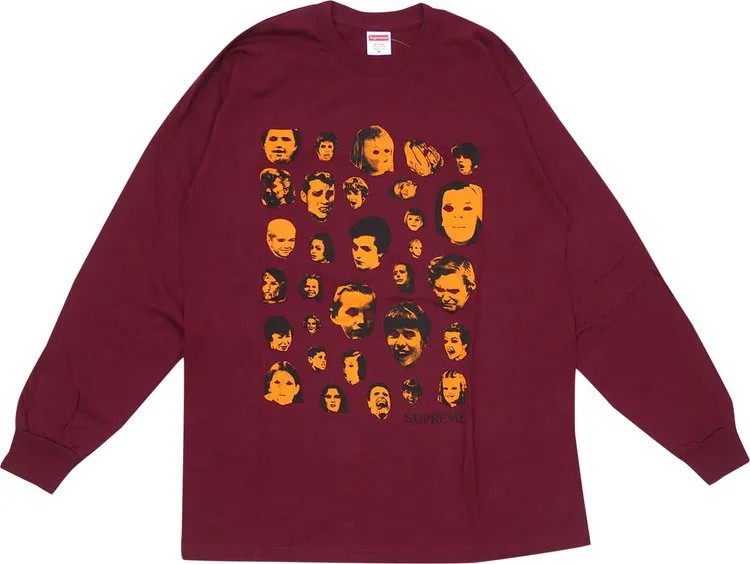 Лонгслив Supreme Faces Long-Sleeve Tee 'Burgundy', красный