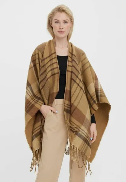 Пончо Vero Moda ПРИНТ, цвет tigers eye