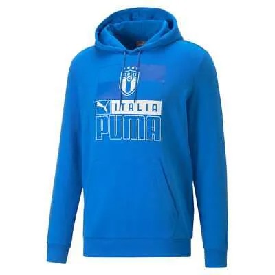 Puma Figc Ftblcore Pullover Hoodie Mens Blue Casual Outerwear 76712603