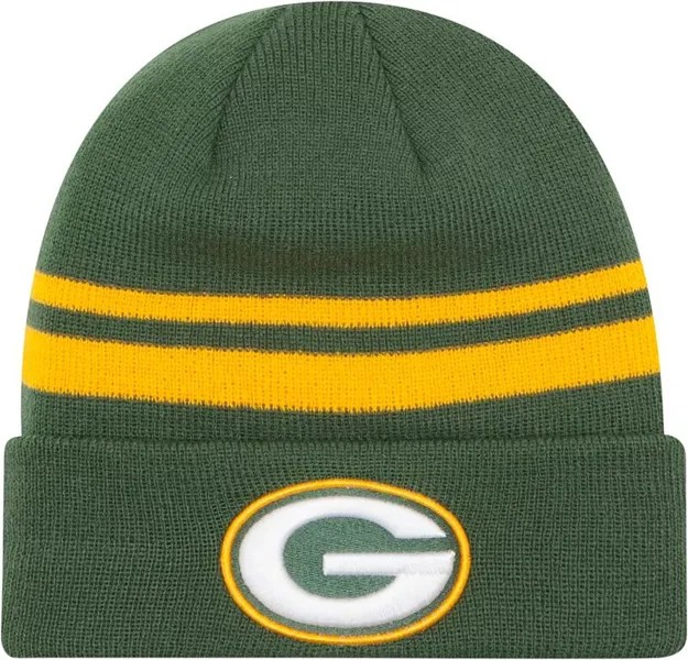 Мужские зеленые трикотажные кроссовки New Era Green Bay Packers с манжетами