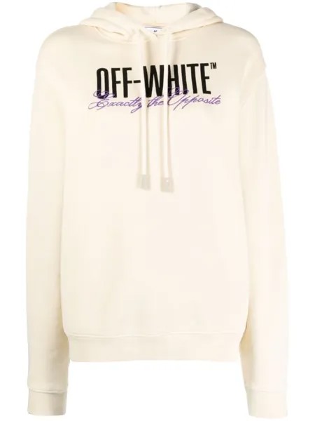 Off-White худи Big Logo Opposite, нейтральный цвет