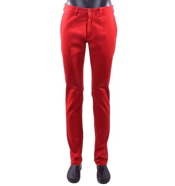 Брюки-чиносы узкого кроя Moschino с принтом логотипа Красно-синие брюки 05417