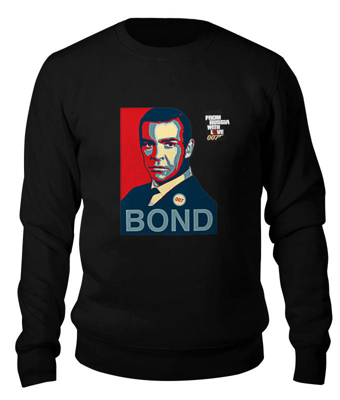 Свитшот унисекс Printio James bond черный 2XL