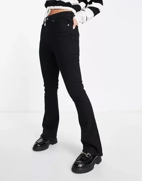 Черные расклешенные джинсы с высокой посадкой Bolongaro Trevor