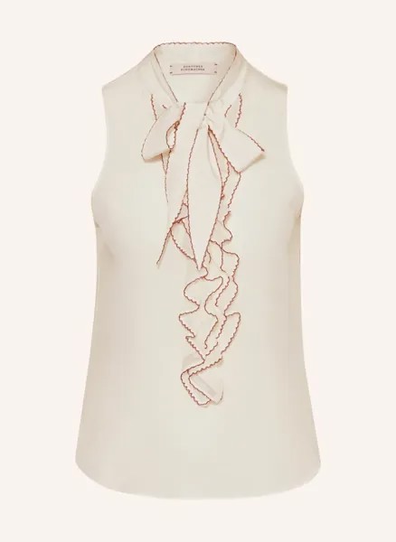 Блузка с завязками из разных материалов Dorothee Schumacher, экрю