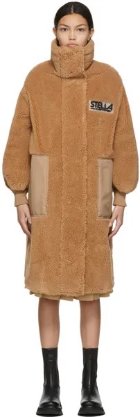 Светло-коричневое плюшевое пальто Luna Stella McCartney