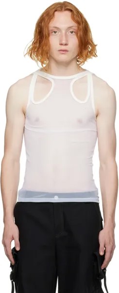 Белая майка прямого кроя с петлей Dion Lee