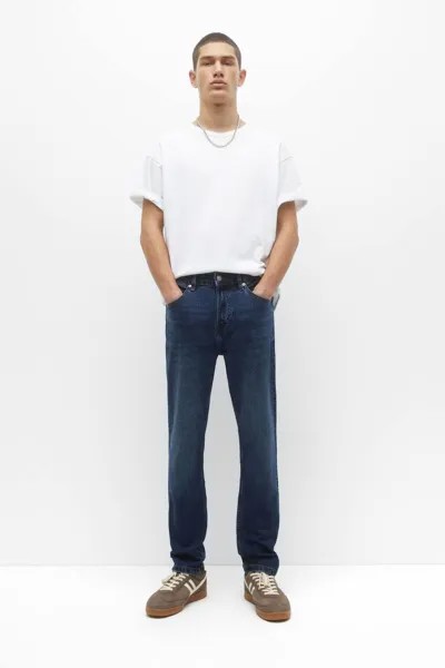 Базовые джинсы прямого кроя Pull&Bear, синий