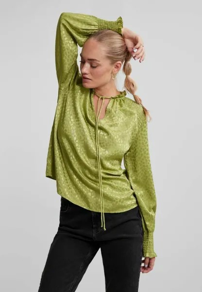 Блузка Pieces с завязками, зеленый