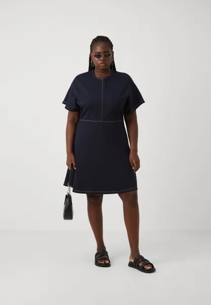 Платье из джерси Global Stitch Tommy Hilfiger, темно-синий