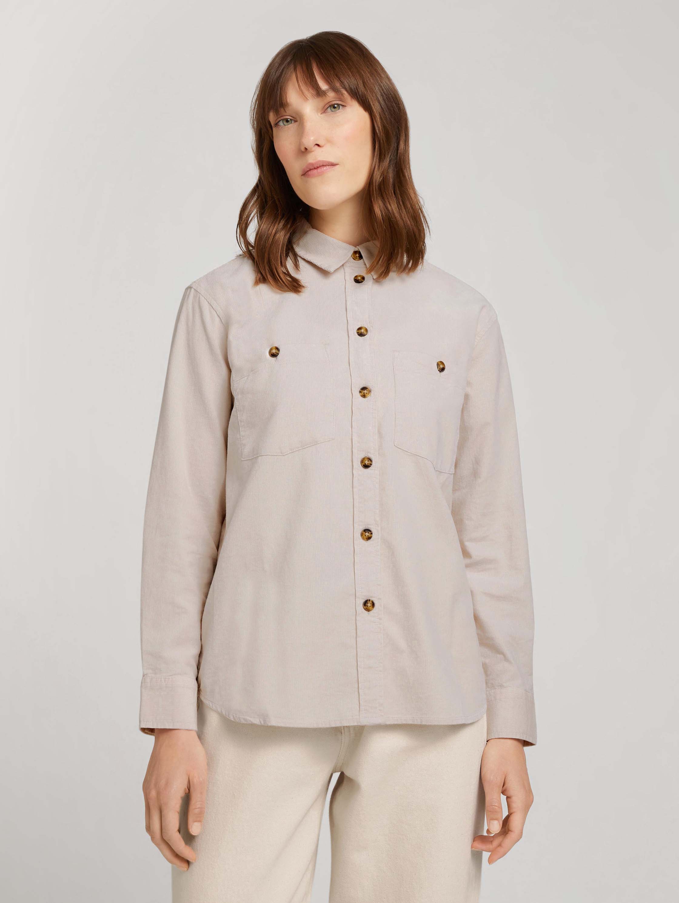 Рубашка женская TOM TAILOR 1028872 бежевая 40 DE