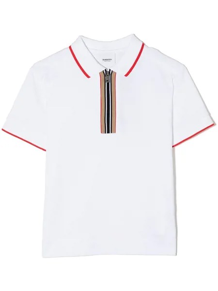 Burberry Kids рубашка поло с отделкой Icon Stripe