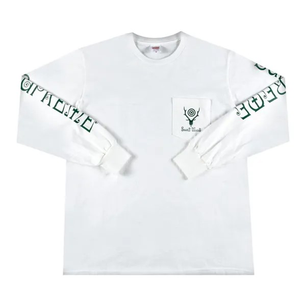 Лонгслив Supreme x SOUTH2 WEST8 Long-Sleeve Pocket Tee 'White', белый
