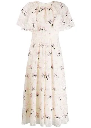 Giambattista Valli кружевное платье Chantilly с цветочной вышивкой