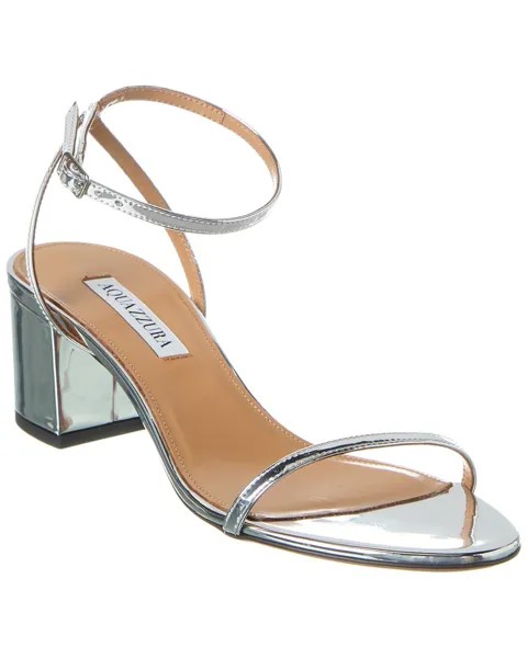 Кожаные сандалии Aquazzura Olie 50, серебро