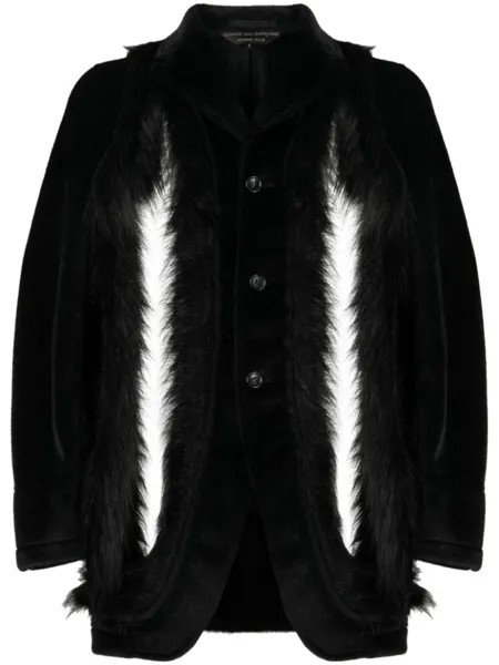 Пиджак из искусственного меха с вырезами Comme des Garçons Homme Plus, черный
