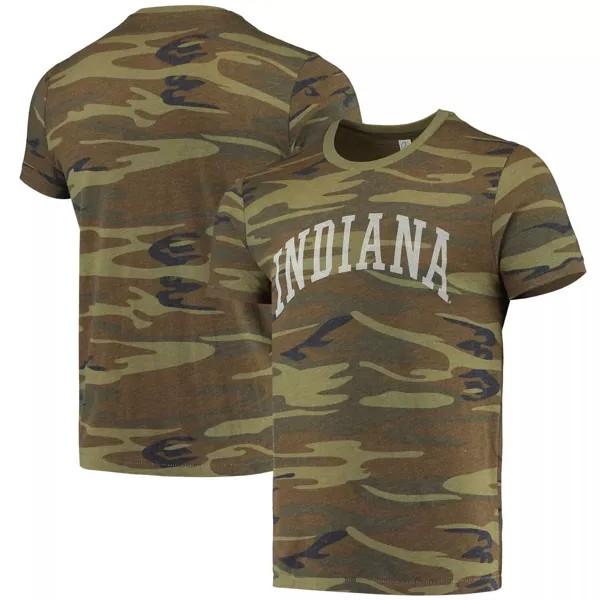 Мужская альтернативная одежда камуфляжная футболка Indiana Hoosiers Arch Logo Tri-Blend