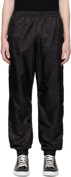 Черные жаккардовые брюки Moschino