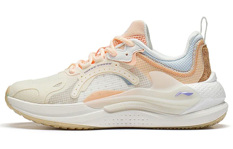 LINING Spark Lifestyle Shoes Women's Low-top Off-white/cream Orange