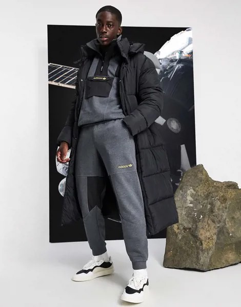 Серые флисовые джоггеры adidas Originals adventure-Серый