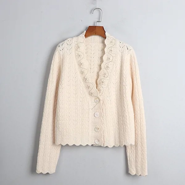 930 2020 Осень Бесплатная доставка свитер пуловер V Новый длинный рукав цветочный принт абрикосовый модная женская одежда Dl