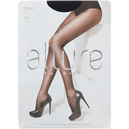 Колготки ALLURE Fashion Pearl, 40 den, размер 2, черный