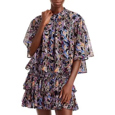 Женская блузка с круглым вырезом и развевающимися рукавами Sundry Paisley BHFO 0990